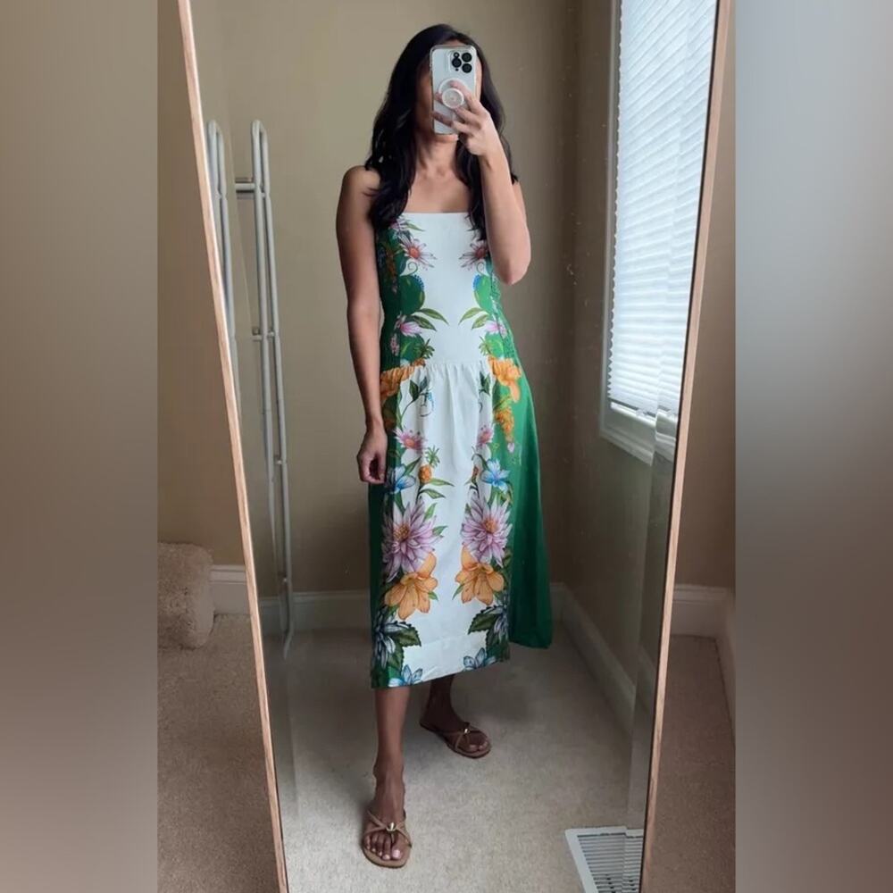 Farm Rio Off-White Sweet Bloom Dreamscape Midi Dress M - Picture 2 of 11